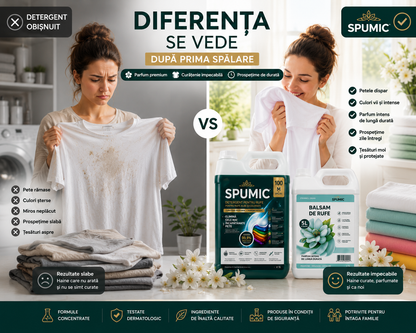 Pachet SPUMIC 1+1 – Detergent GEL 5L + Balsam Premium 5L