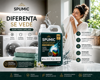 SPUMIC 3x5L Detergent GEL Profesional – 300+ Spălări Premium